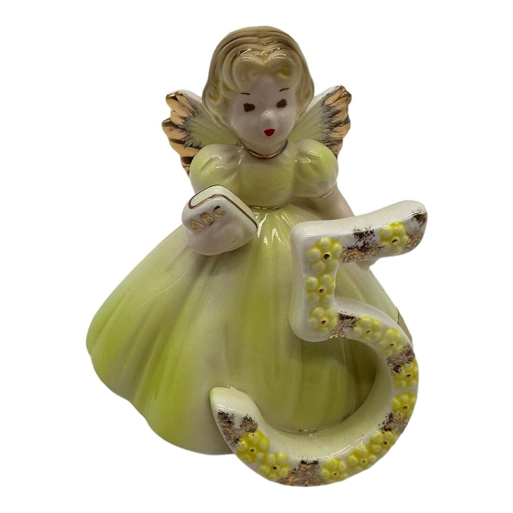 VTG Applause Josef Originals 5th Birthday Angel Figurine w/ Sticker Taiwan